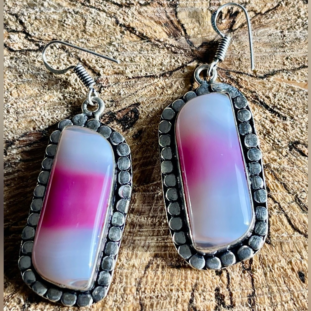 Pink Gradient Stone Drop Earrings - Women Jewelry